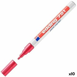 Marcatore permanente Edding 751 Rosso (10 Unità)