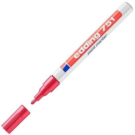 Marcatore permanente Edding 751 Rosso (10 Unità)