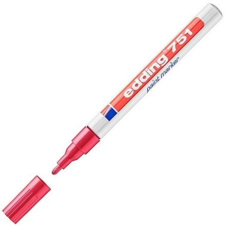Marcatore permanente Edding 751 Rosso (10 Unità)