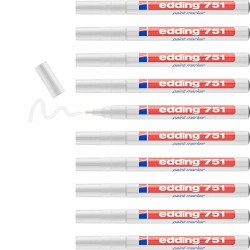 Marcatore permanente Edding E751 Bianco (10 Unità)