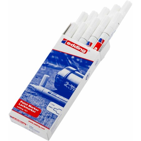 Marcatore permanente Edding E751 Bianco (10 Unità)