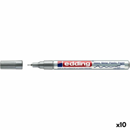 Marcatore permanente Edding 780 Argentato (10 Unità)