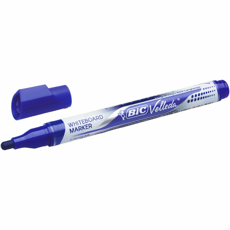 Pennarello Bic Velleda Azzurro (12 Pezzi)