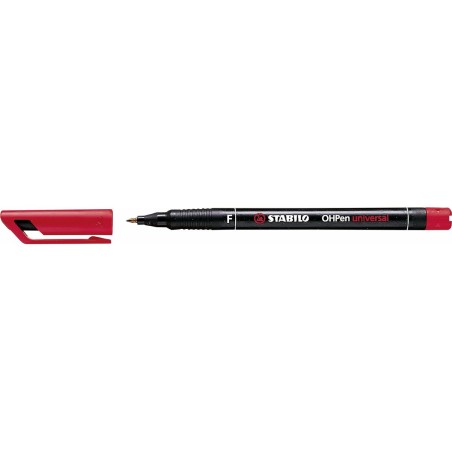 Marcatore permanente Stabilo OHPen Rosso 10 Pezzi