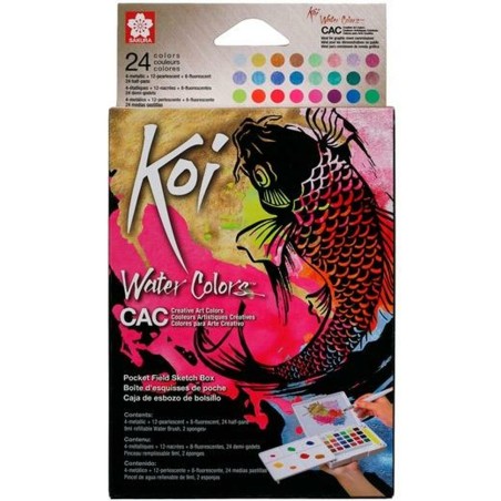 Set per Pittura ad Acquarello Talens Sakura Koi Water Colors Multicolore