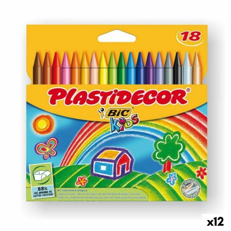 Colori a Cera Plastidecor Multicolore (12 Unità) Colori a Cera Plastidecor Multicolore (12 Unità)