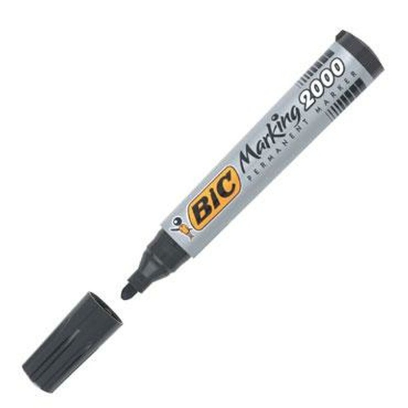 Marcatore permanente Bic Marking 2000 Nero 12 Pezzi Marcatore permanente Bic Marking 2000 Nero 12 Pezzi