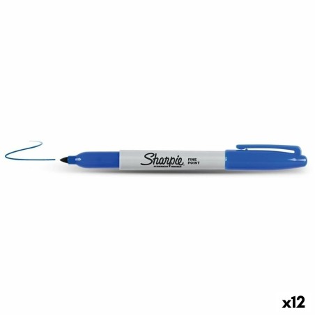 Marcatore permanente Sharpie Fine Point Azzurro (12 Unità)