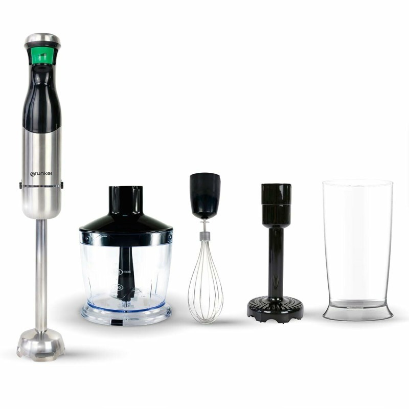 Frullatore a Immersione Multifunzione con Accessori Grunkel Nero Argentato 800 W Frullatore a Immersione Multifunzione con Accessori Grunkel Nero Argentato 800 W