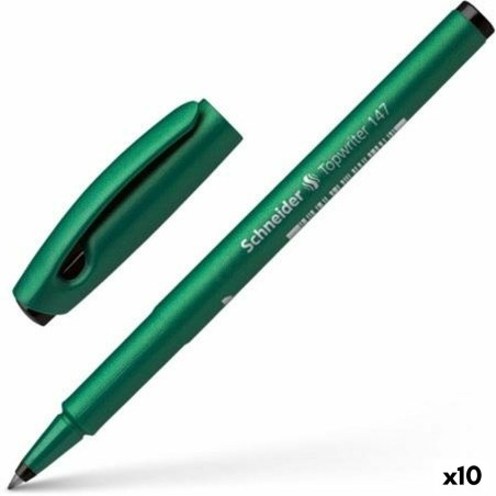 Pennarelli Schneider Topwriter 147 Nero Verde (10 Unità)