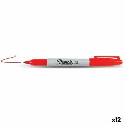 Marcatore permanente Sharpie Fine Point Rosso (12 Unità)