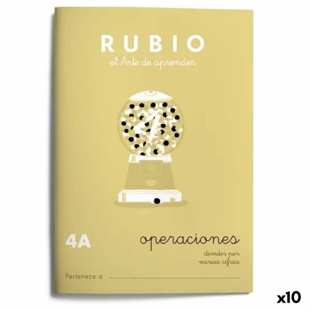 Quaderno di matematica Rubio Nº4A A5 Spagnolo 20 Fogli (10 Unità)
