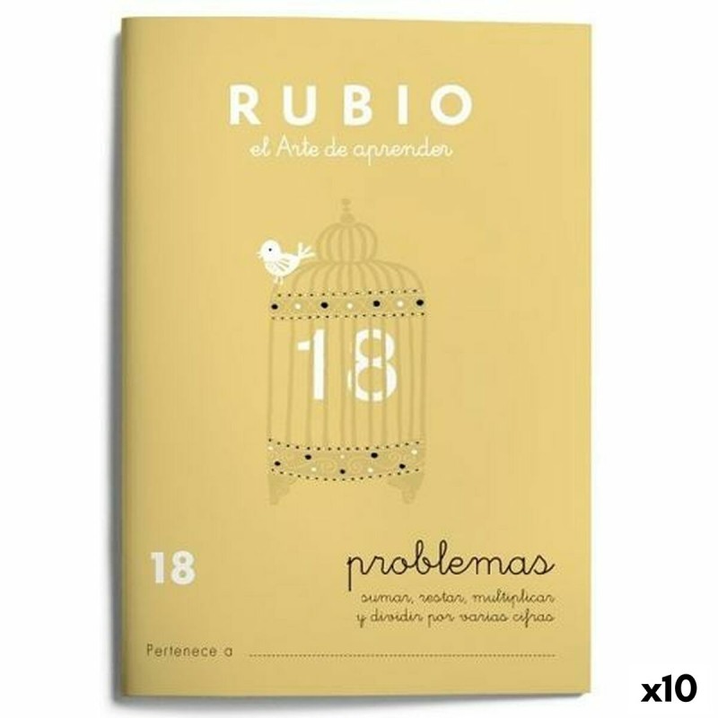 Quaderno di matematica Rubio Nº 18 A5 Spagnolo 20 Fogli (10 Unità) Quaderno di matematica Rubio Nº 18 A5 Spagnolo 20 Fogli (10 Unità)