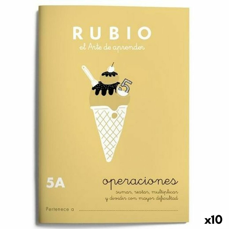 Quaderno di matematica Rubio Nº 5A A5 Spagnolo 20 Fogli (10 Unità) Quaderno di matematica Rubio Nº 5A A5 Spagnolo 20 Fogli (10 Unità)