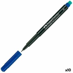 Marcatore permanente Faber-Castell Multimark 1523 M Azzurro (10 Unità)