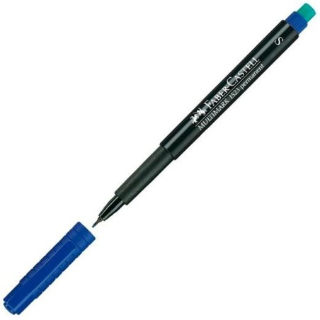 Marcatore permanente Faber-Castell Multimark 1523 M Azzurro (10 Unità)