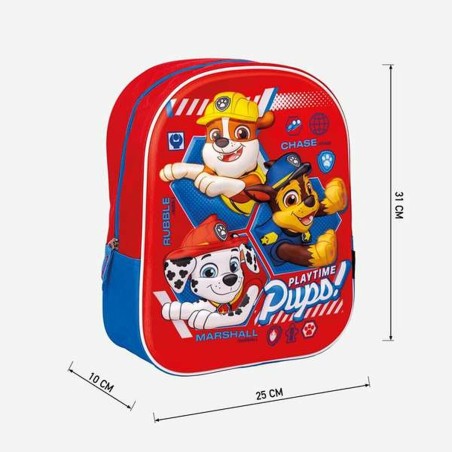 Zaino Scuola The Paw Patrol Rosso 25 x 31 x 10 cm