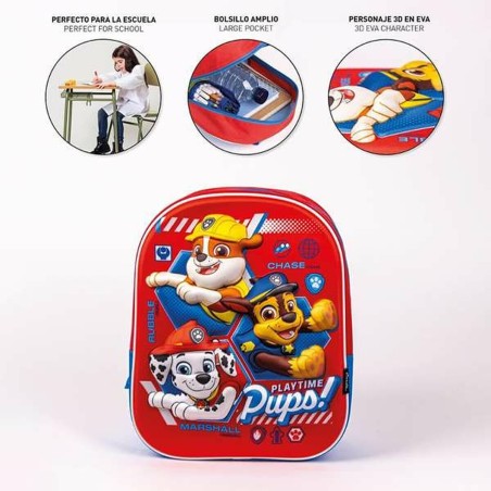 Zaino Scuola The Paw Patrol Rosso 25 x 31 x 10 cm