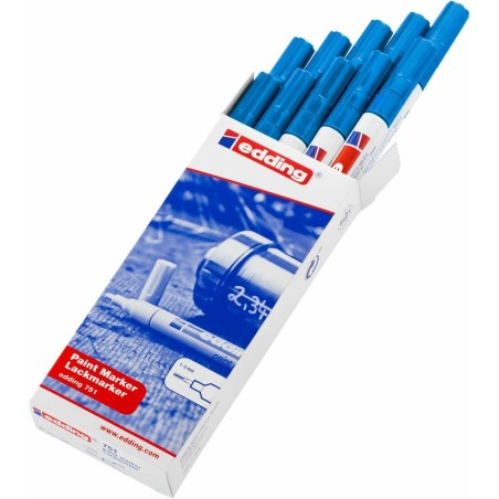 Marcatore permanente Edding 751 Azzurro (10 Unità)