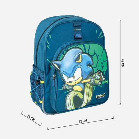Zaino Scuola Sonic Blu scuro 32 x 15 x 42 cm