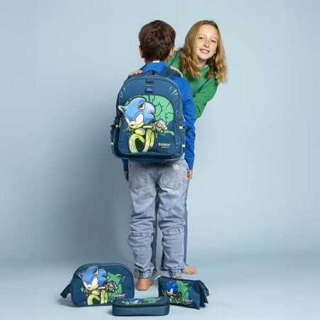 Zaino Scuola Sonic Blu scuro 32 x 15 x 42 cm