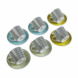 Set di Tazze e Piatti Versa Leia Porcellana 9 x 14 x 14 cm 10,5 x 8 x 6 cm 14 x 14 x 2 cm (12 pcs)