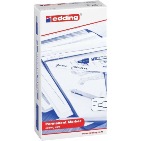Marcatore permanente Edding 400-01 Nero 1 mm (10 Unità)