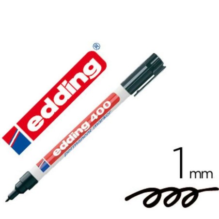 Marcatore permanente Edding 400-01 Nero 1 mm (10 Unità)