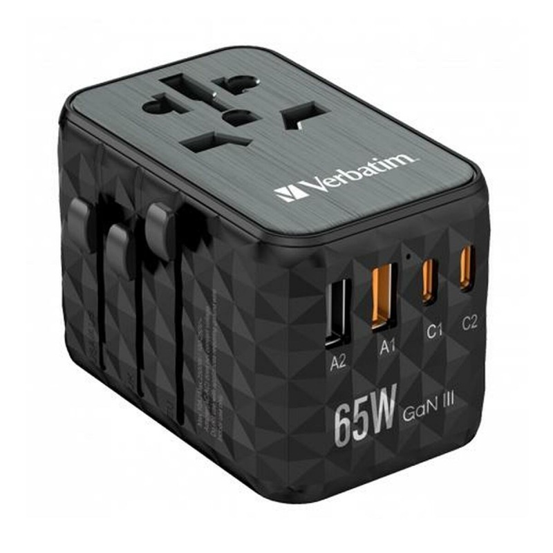 Adattatore universale Verbatim Nero Grigio 65 W Adattatore universale Verbatim Nero Grigio 65 W