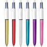 Set di Penne Bic Shine Silver Bianco Multicolore (12 Pezzi)