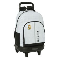 Trolley per la Scuola Real Madrid C.F. 24/25 Bianco Grigio 33 x 45 x 22 cm