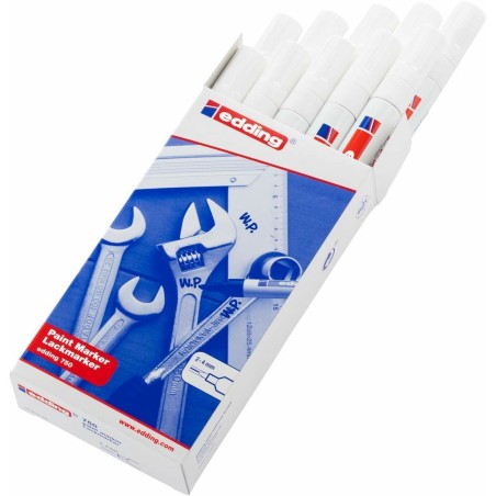 Marcatore permanente Edding 750  Bianco (10 Unità)