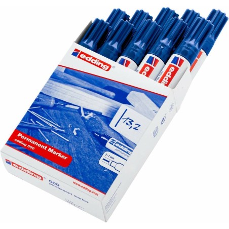 Marcatore permanente Edding 500 Azzurro (10 Unità)