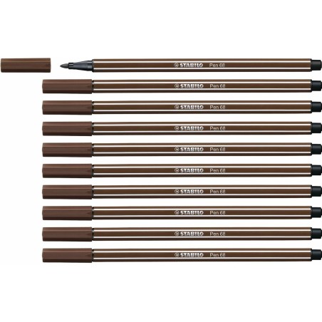 Pennarelli Stabilo Pen 68 Marrone (10 Pezzi)