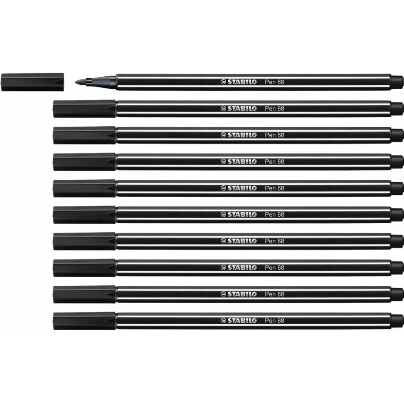 Pennarelli Stabilo Pen 68 Nero (10 Pezzi) Pennarelli Stabilo Pen 68 Nero (10 Pezzi)