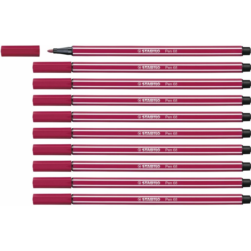 Pennarelli Stabilo Pen 68 Rosso Scuro (10 Pezzi) Pennarelli Stabilo Pen 68 Rosso Scuro (10 Pezzi)