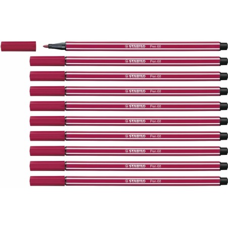 Pennarelli Stabilo Pen 68 Rosso Scuro (10 Pezzi)