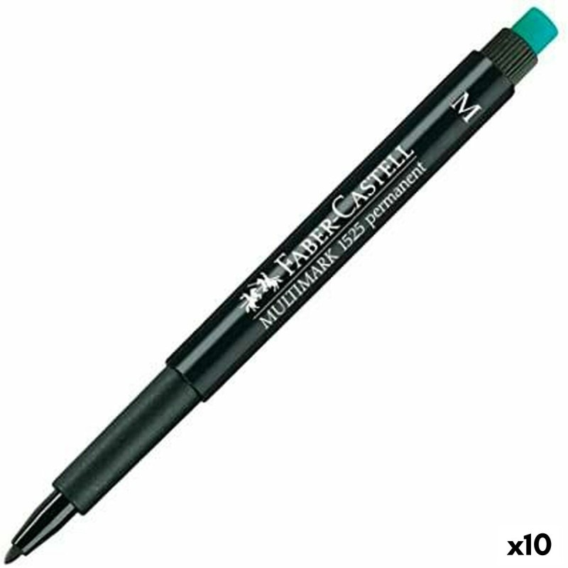 Marcatore permanente Faber-Castell Multimark 1525 M Nero (10 Unità) Marcatore permanente Faber-Castell Multimark 1525 M Nero (10 Unità)