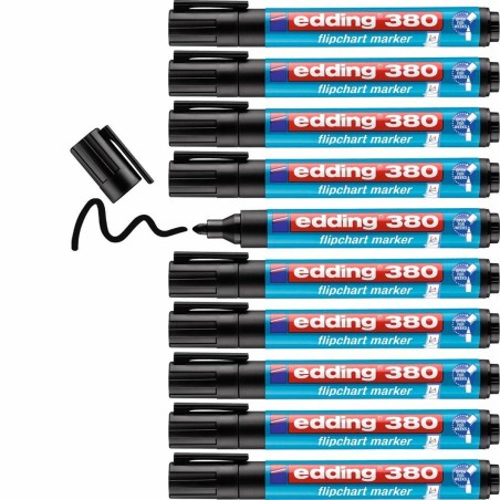 Pennarello Edding 380 Flipchart Nero (10 Unità)