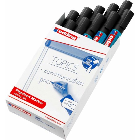 Pennarello Edding 380 Flipchart Nero (10 Unità)