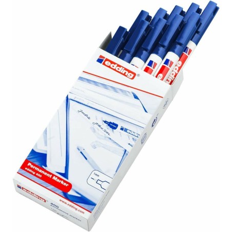 Marcatore permanente Edding 400-03 Azzurro 1 mm (10 Unità)