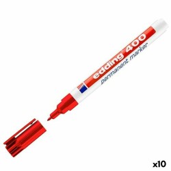 Marcatore permanente Edding 400-02 Rosso (10 Unità)