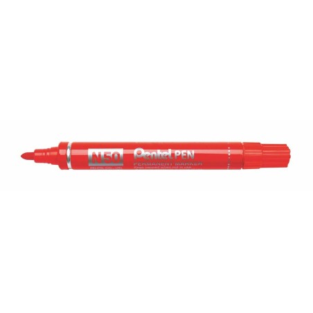 Marcatore permanente Pentel N50-BE Rosso 12 Pezzi