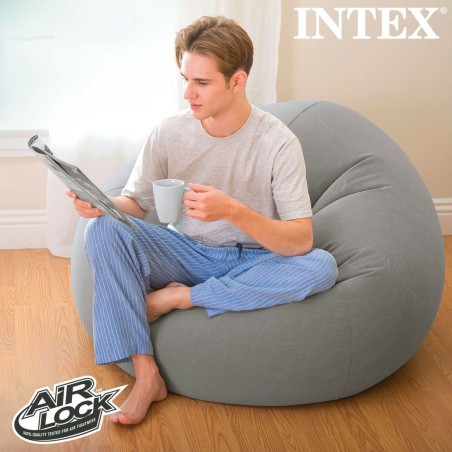 Poltrona Gonfiabile Intex Grigio 107 x 69 x 104 cm 114 x 71 x 114 cm (6 Unità)