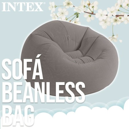 Poltrona Gonfiabile Intex Grigio 107 x 69 x 104 cm 114 x 71 x 114 cm (6 Unità)