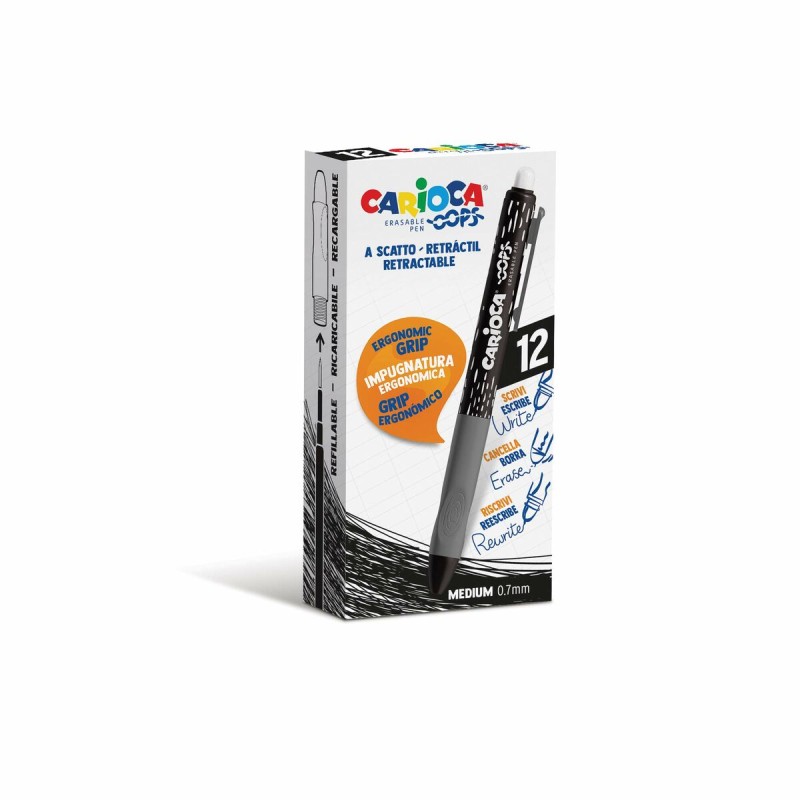 Penna Carioca Oops Nero 0,7 mm (12 Pezzi) Penna Carioca Oops Nero 0,7 mm (12 Pezzi)