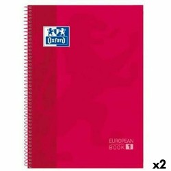 Quaderno con Anelli Oxford Classic Europeanbook 1 Rosso A4+ 80 Pagine 5 Pezzi (2 Unità)