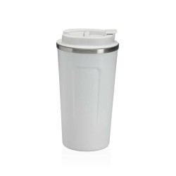 Bicchiere con Tappo Versa Bianco Acciaio polipropilene 510 ml