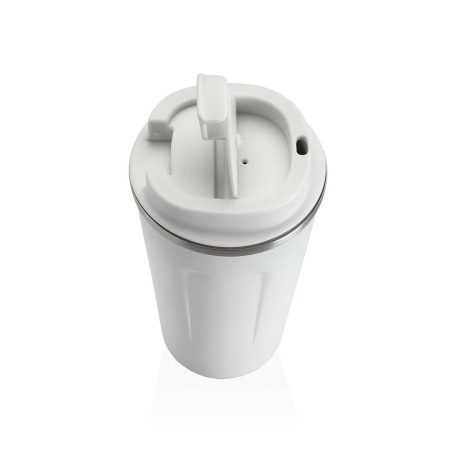 Bicchiere con Tappo Versa Bianco Acciaio polipropilene 510 ml