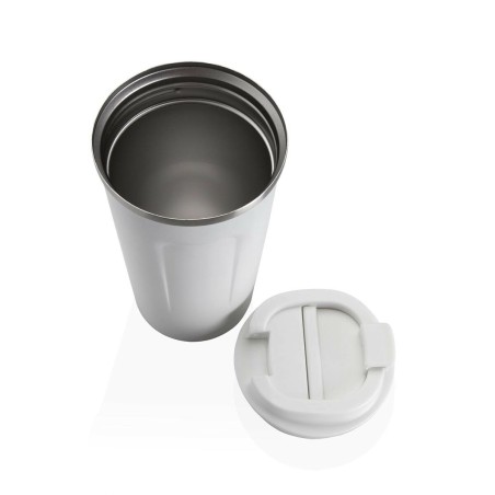 Bicchiere con Tappo Versa Bianco Acciaio polipropilene 510 ml